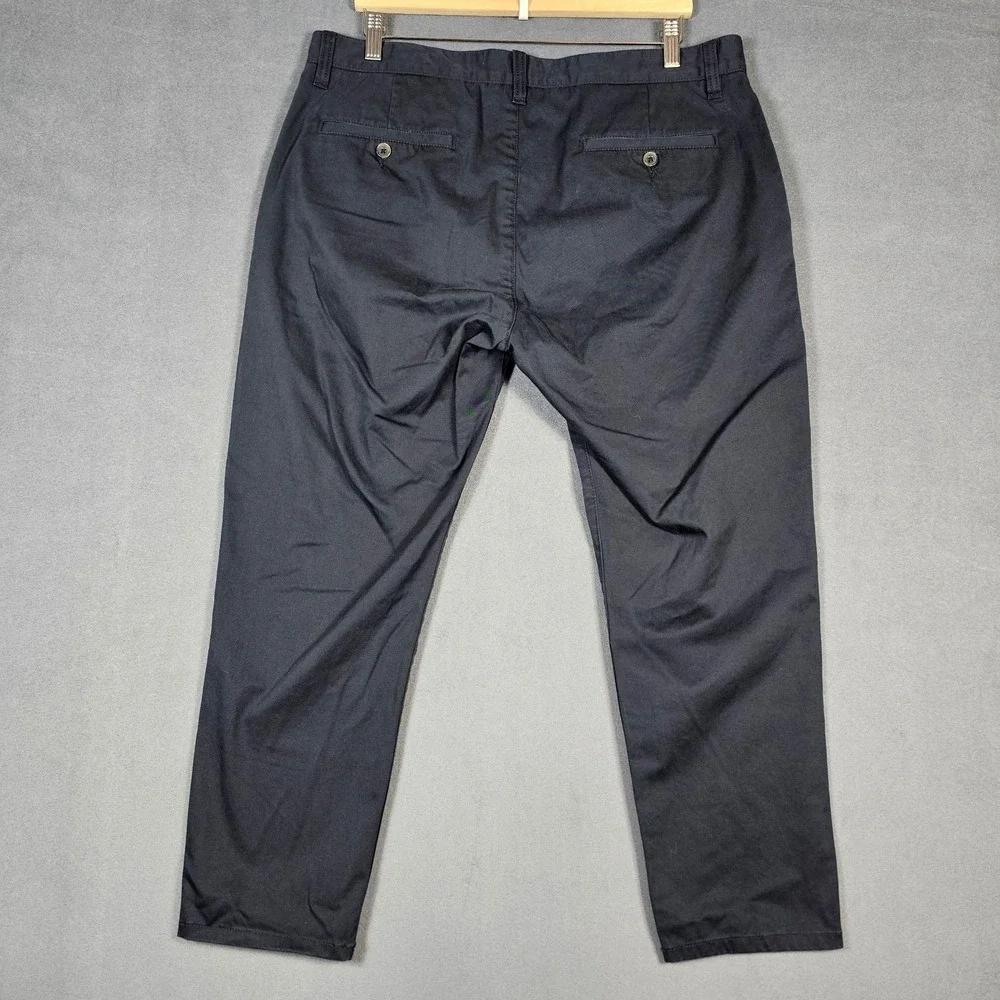 Under 5'10 Pants Mens 36x26 Black Premium Cotton Chino Stretch Casual Straight